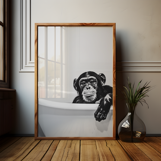 Chimp in the Bath Poster