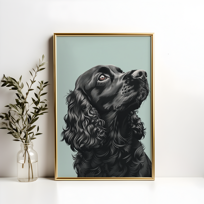 Black Sprocker Spaniel Poster