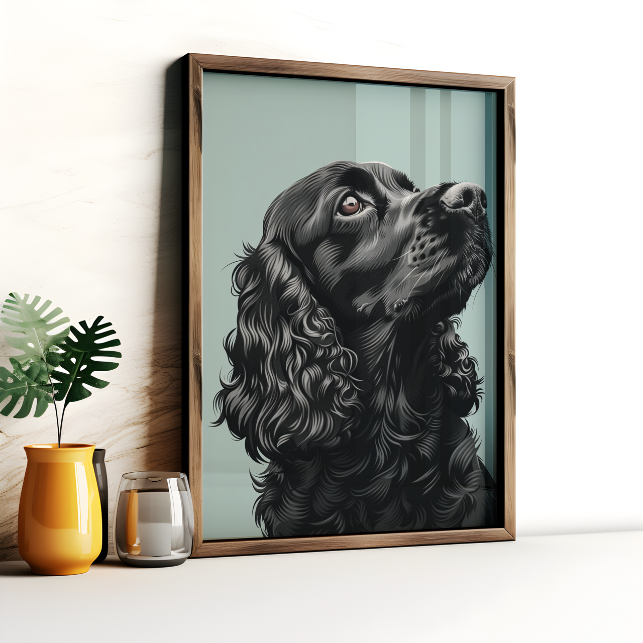 Black Sprocker Spaniel Poster