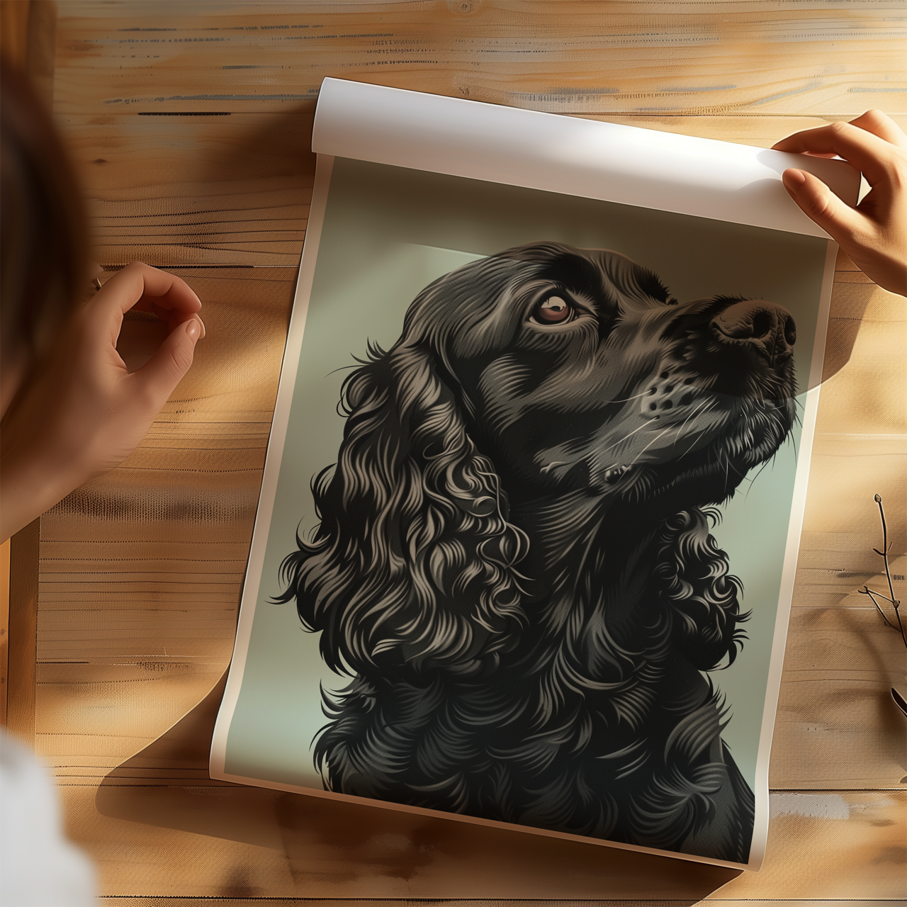 Black Sprocker Spaniel Poster