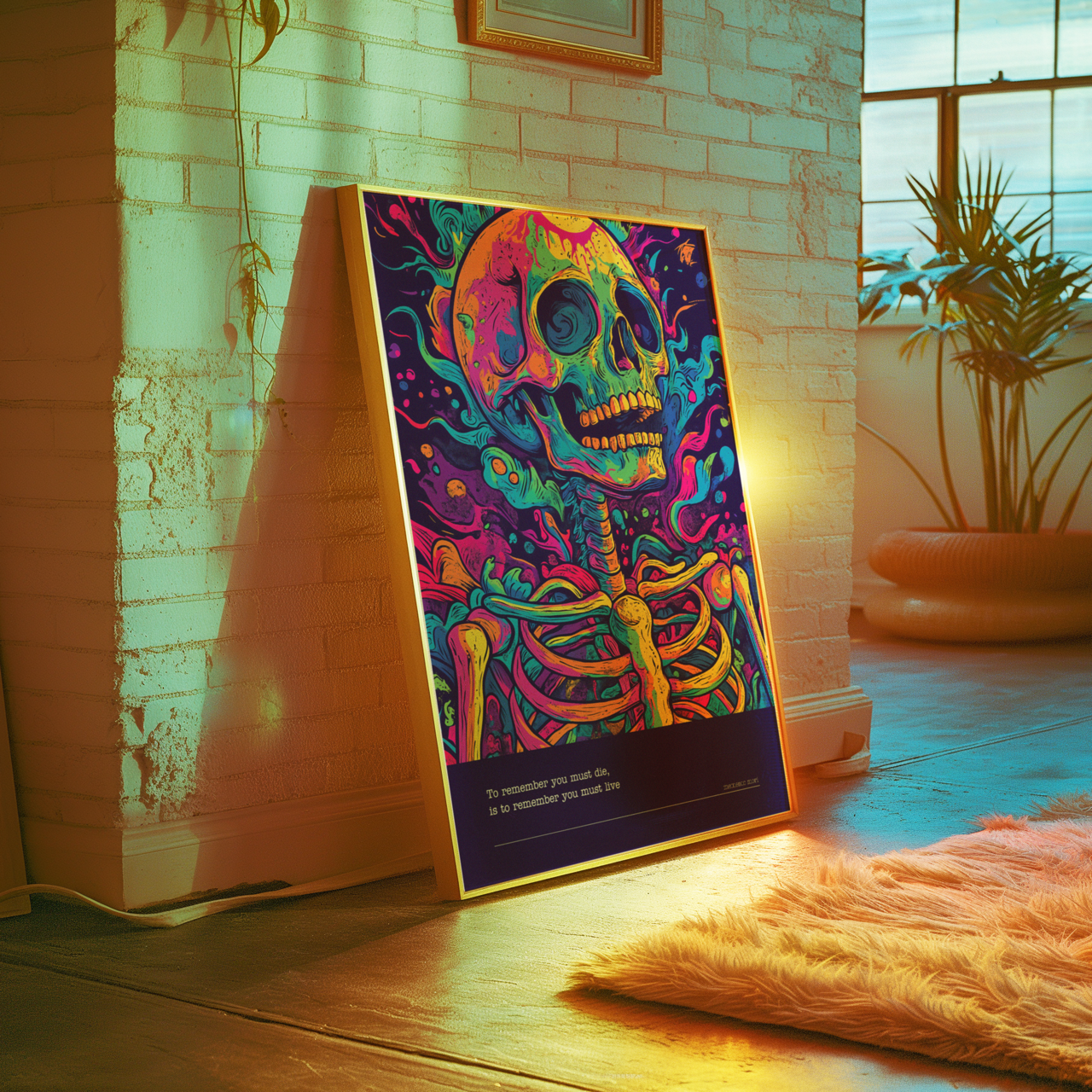 Memento Mori Psychedelic Skeleton Poster