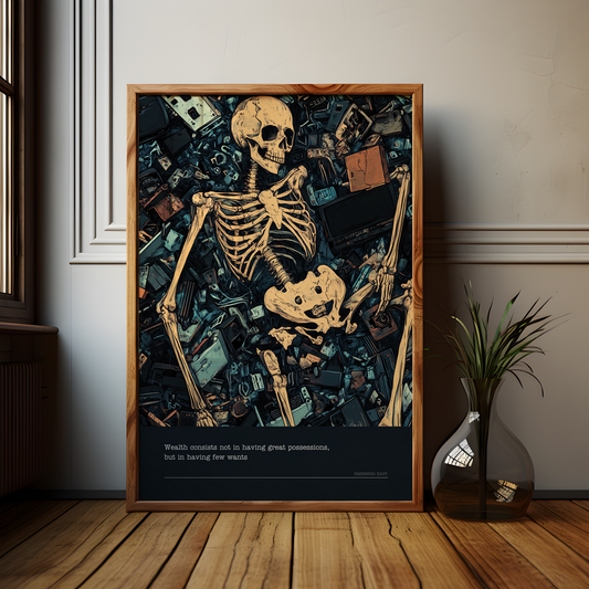 Memento Mori Consumerism Skeleton Poster