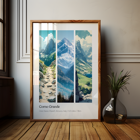 Corno Grande Abruzzo Hiking Poster