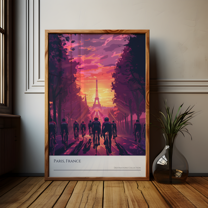 Paris Cycling Event Poster, Purple