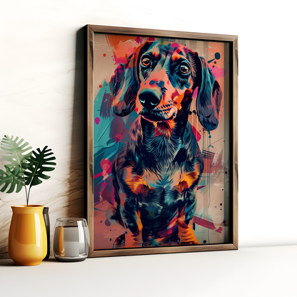 Vibrant Dachshund Portrait Poster