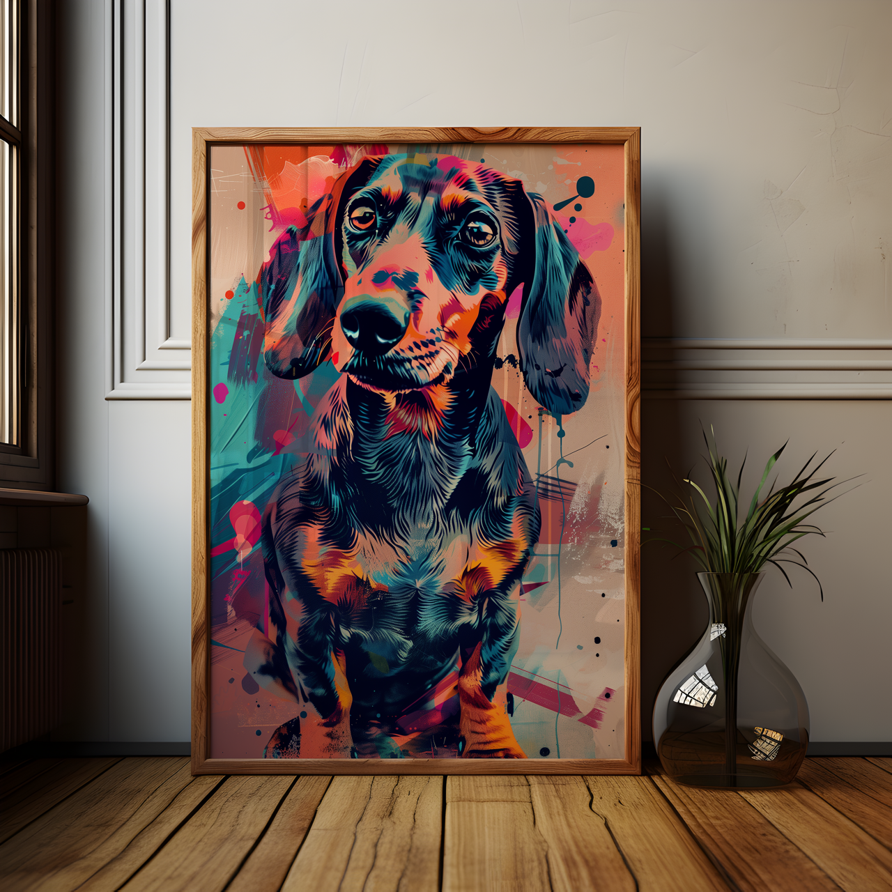 Vibrant Dachshund Portrait Poster