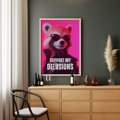 Delulu Red Panda Print