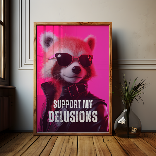 Delulu Red Panda Print