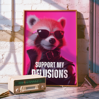 Delulu Red Panda Print