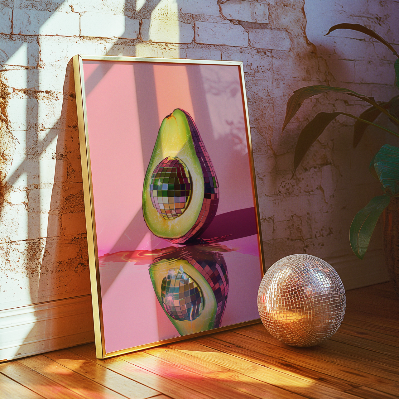 Mirror Disco Ball Avocado Lover Poster