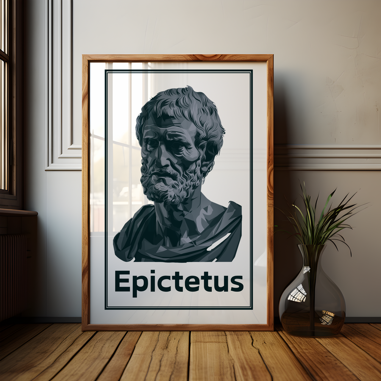 Monochrome Epictetus Stoic Poster