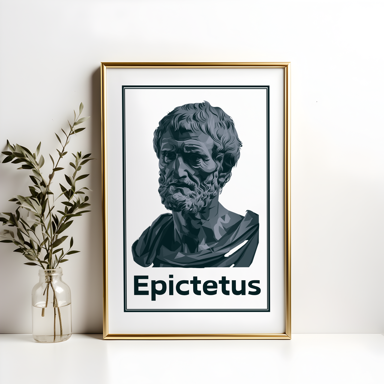 Monochrome Epictetus Stoic Poster