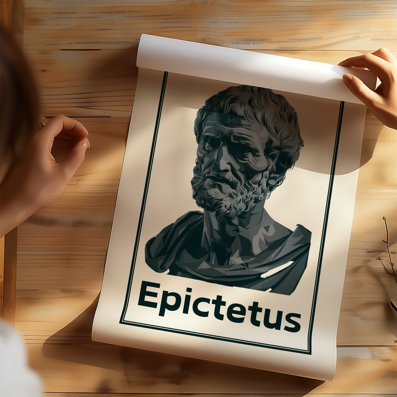 Monochrome Epictetus Stoic Poster