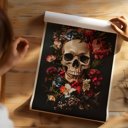 Memento Mori Mortality Floral Poster