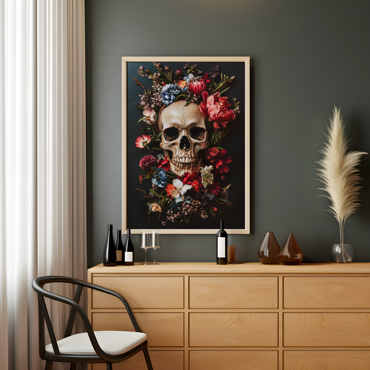 Memento Mori Mortality Floral Poster