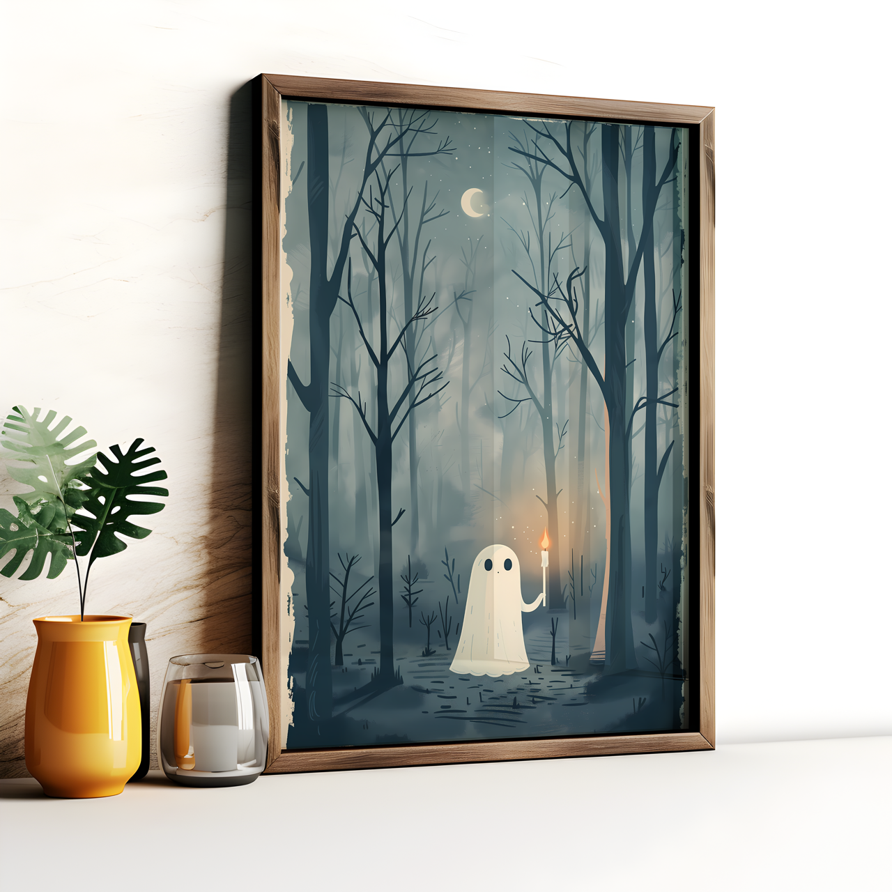 Ghost Candle Japanese Ghost Drawing Poster