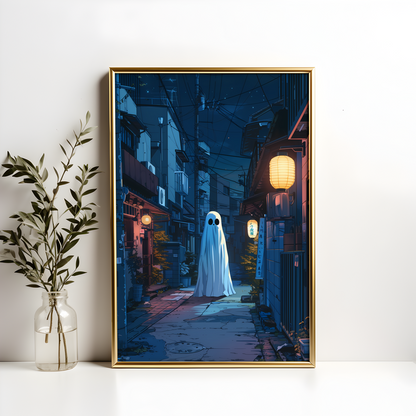 Alley Japanese Ghost Drawing Poster