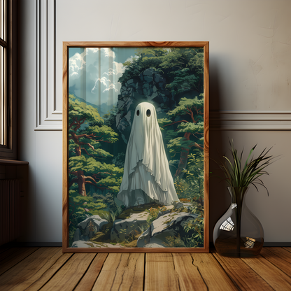 Forest Spirit Japanese Ghost Drawing Poster