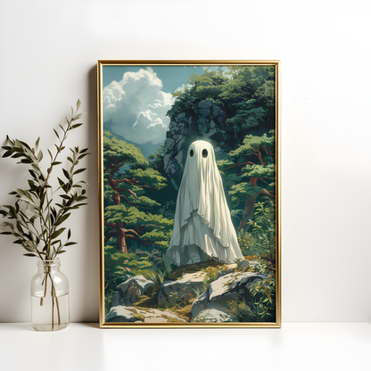 Forest Spirit Japanese Ghost Drawing Poster