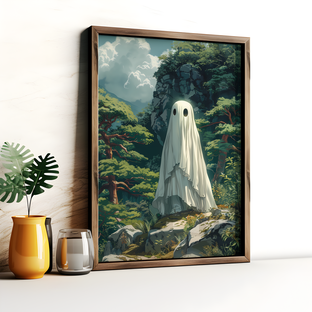 Forest Spirit Japanese Ghost Drawing Poster