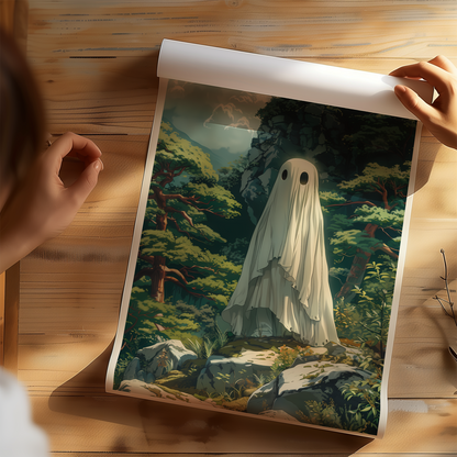 Forest Spirit Japanese Ghost Drawing Poster