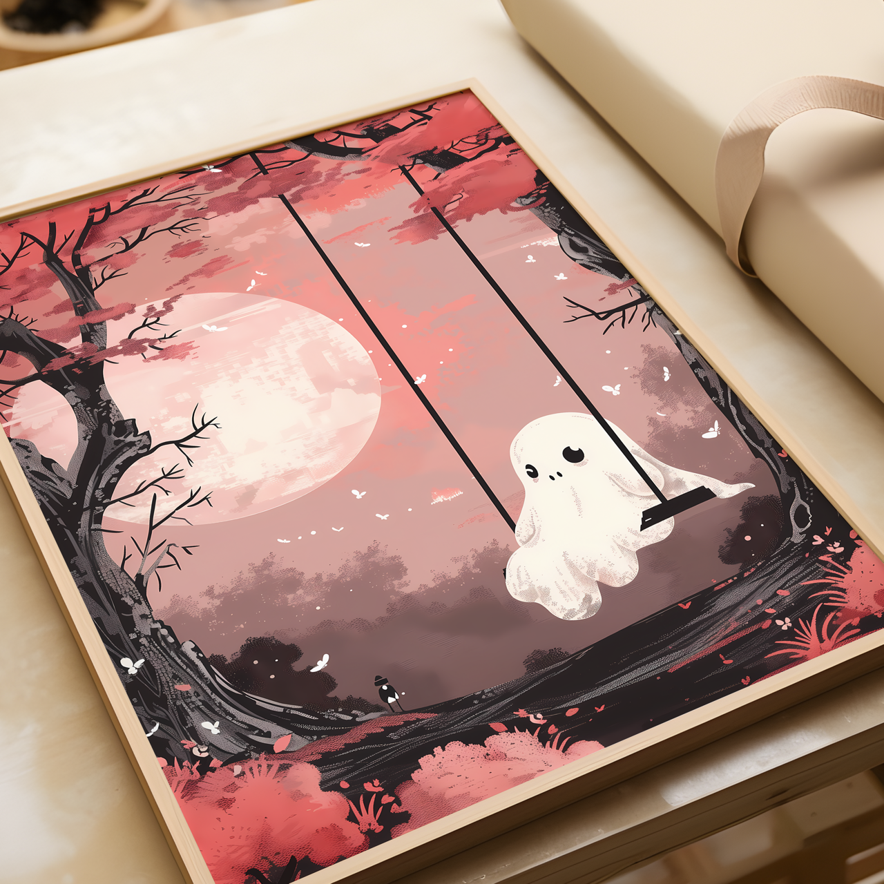 Swing Spirit Japanese Ghost Drawing Poster