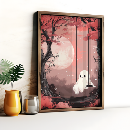 Swing Spirit Japanese Ghost Drawing Poster