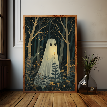 Ghost Candle Japanese Ghost Drawing Poster