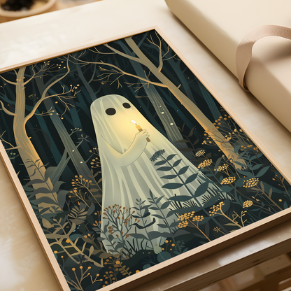 Ghost Candle Japanese Ghost Drawing Poster