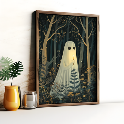 Ghost Candle Japanese Ghost Drawing Poster