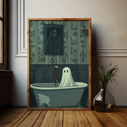 Gothic Ghost Bathroom Poster