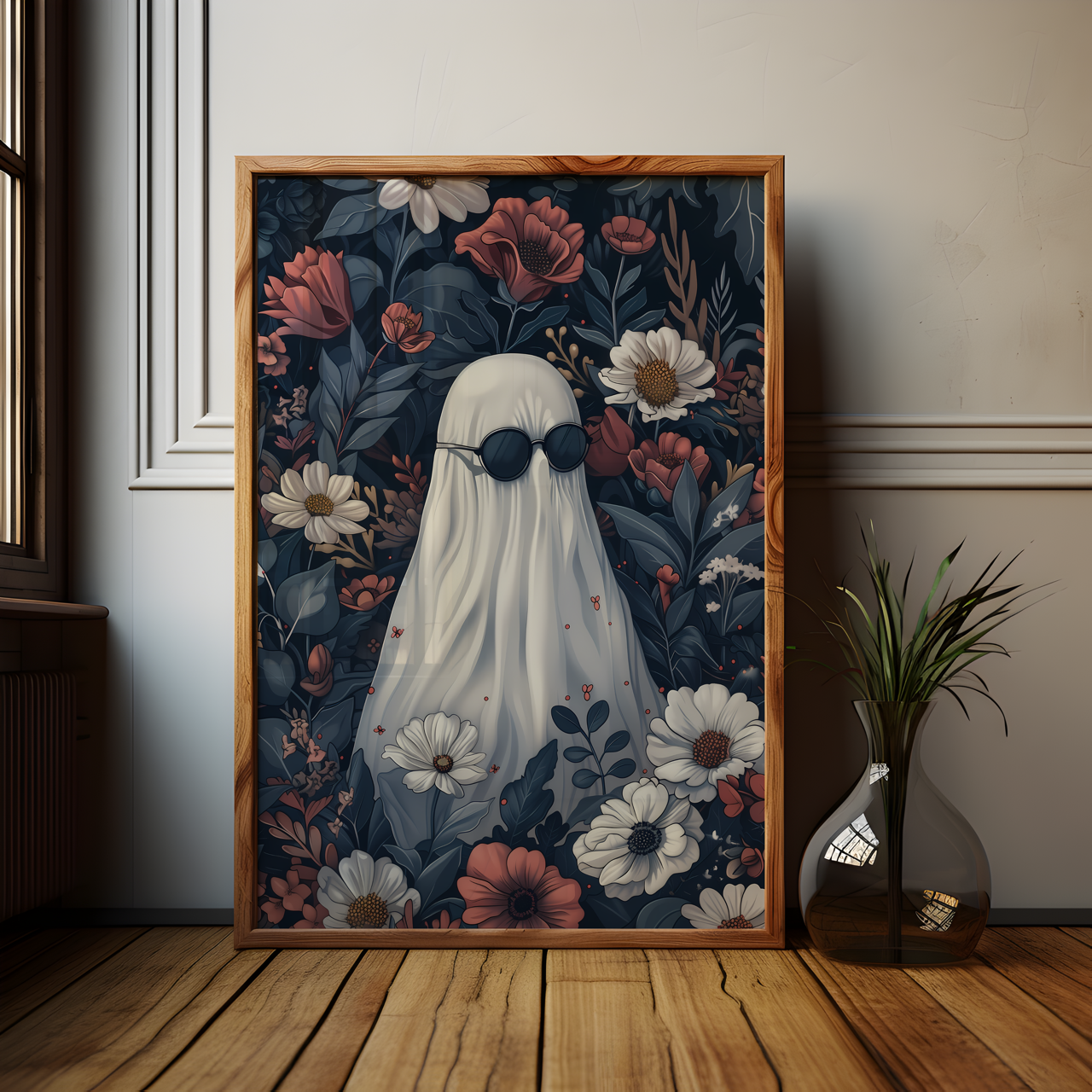 William Morris Style Abstract Ghostly Artwork Poster