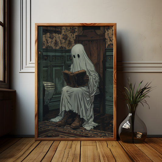 Gothic Ghost Bathroom Poster