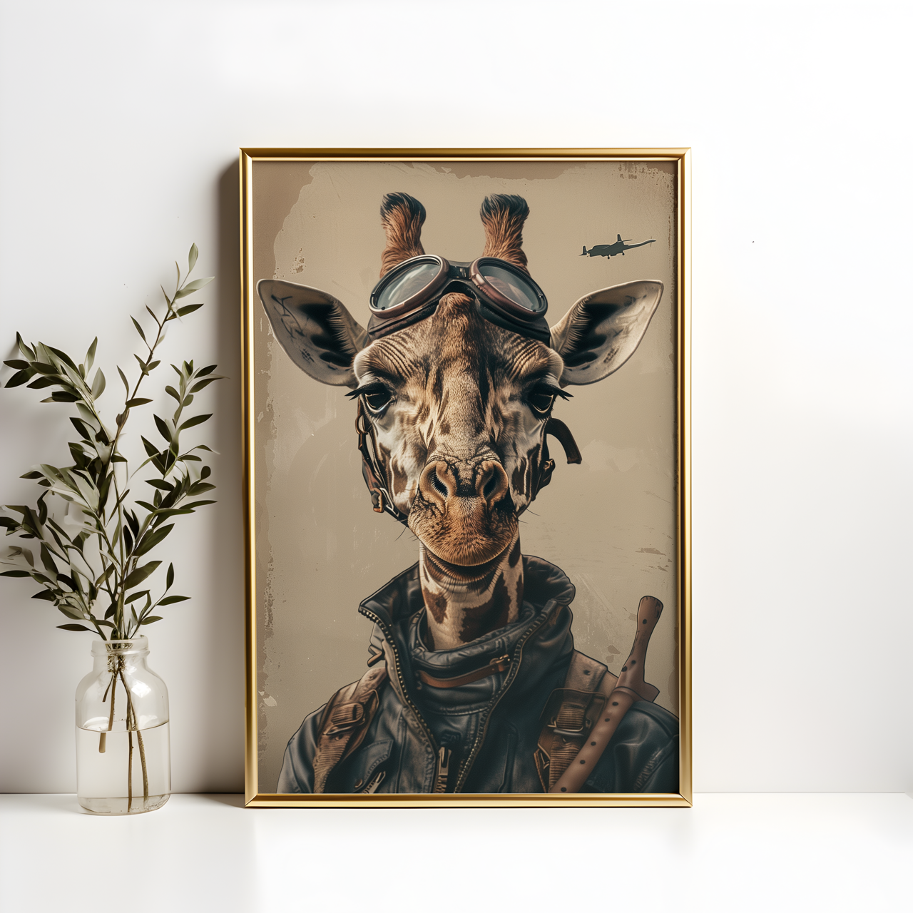 Pilot Giraffe Poster