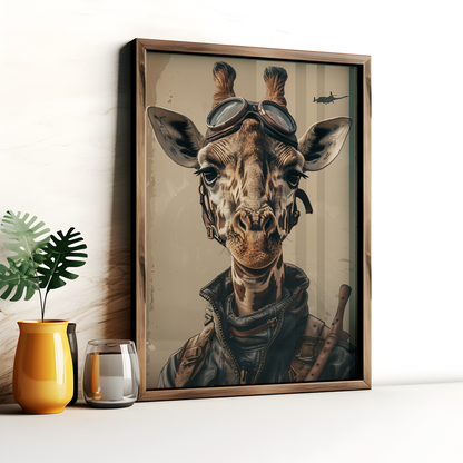 Pilot Giraffe Poster