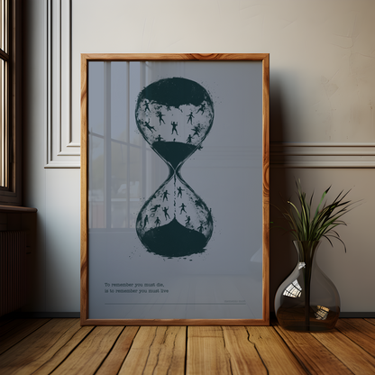 Memento Mori Minimalist Hourglass Poster