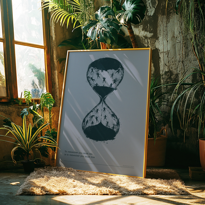 Memento Mori Minimalist Hourglass Poster