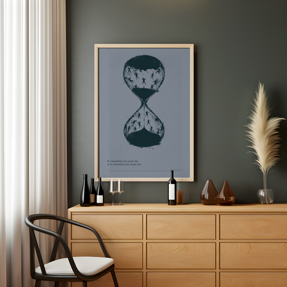 Memento Mori Minimalist Hourglass Poster