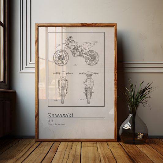 Kawasaki Motorcycle Poster