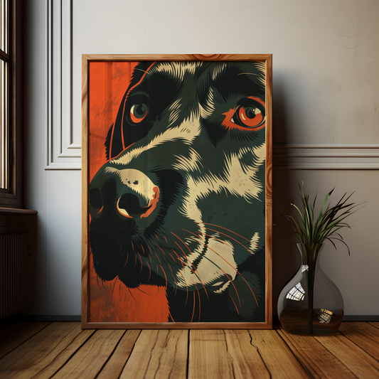 Labrador Retriever Pop Art Close-Up Poster