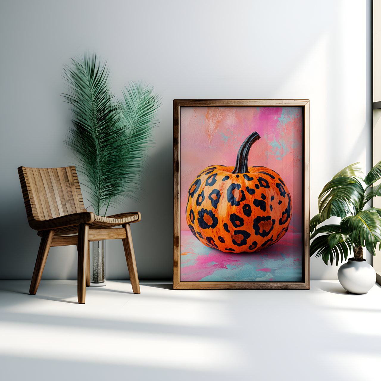 Leopard Print Pumpkin Halloween Poster