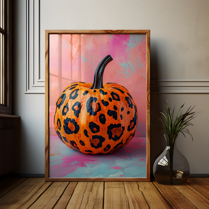 Leopard Print Pumpkin Halloween Poster