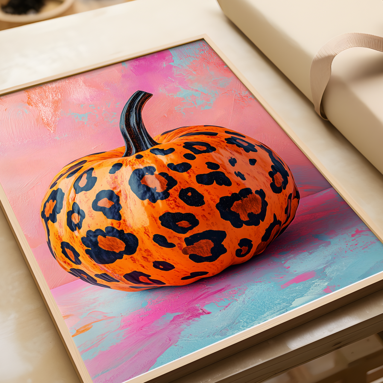 Leopard Print Pumpkin Halloween Poster