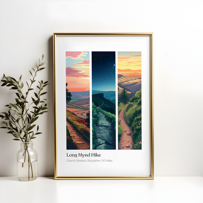 Long Mynd Hike Shropshire Hills Dusk Til Dawn Trek Poster