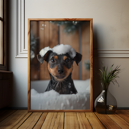 Mini Doberman Pinscher Bathroom Poster