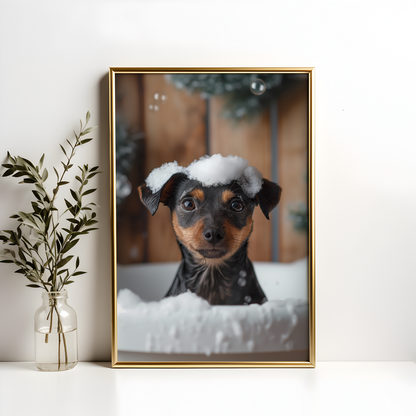 Mini Doberman Pinscher Bathroom Poster