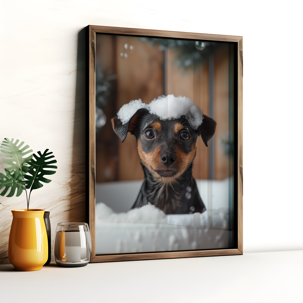 Mini Doberman Pinscher Bathroom Poster