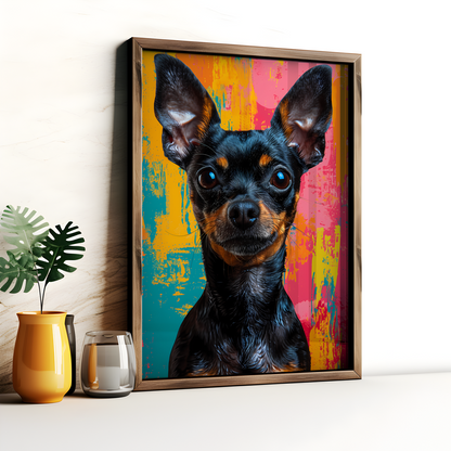 Rainbow Mini Doberman Pinscher Poster