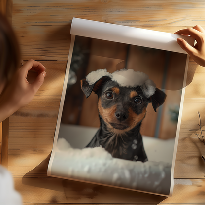 Mini Doberman Pinscher Bathroom Poster