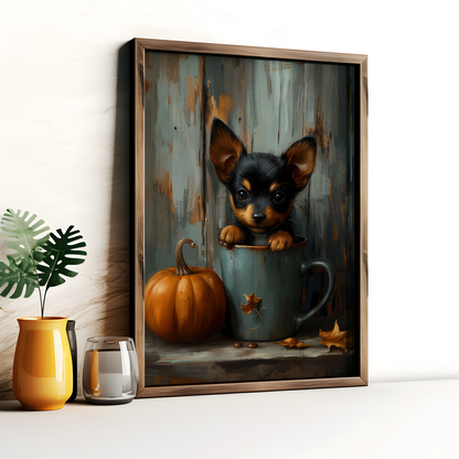 Tiny Mini Doberman Pinscher In a Mug Poster